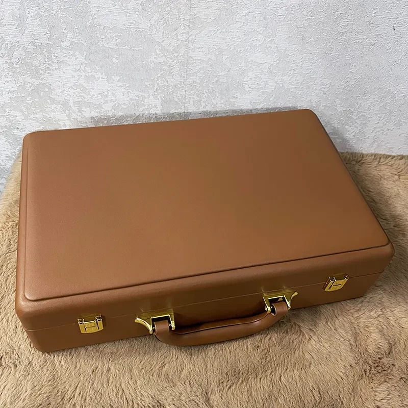 12 Slots Brown Leather Watch Organizer Box And Gift Case